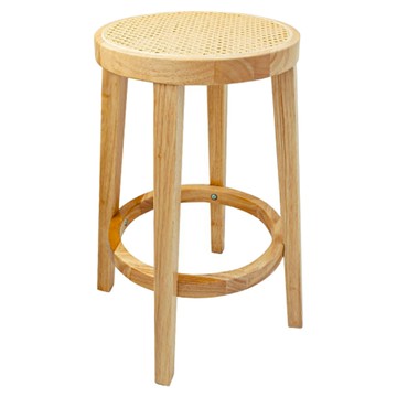 實木藤編吧椅 60cm 5.3kg 原木色 - 堅固耐用 透氣舒適  1盒