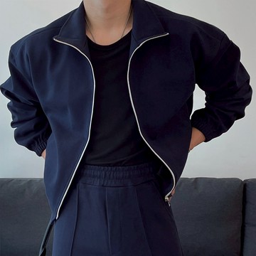 正韓堅挺棉料雙拉鍊高領休閒外套 4色 YUPPIE 預購商品 0916