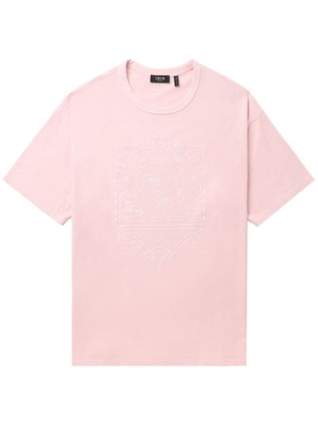 FIVE CM - embroidered cotton T-shirt - men - Cotton - L - Pink