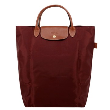 [平輸版]LONGCHAMP LE PLIAGE系列短把再生尼龍手提包(中/酒紅)真品平輸