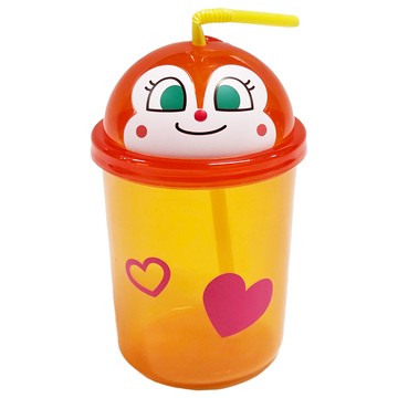 ANPANMAN 麵包超人 轉蓋吸管杯  紅精靈 紅色  330ml  1個