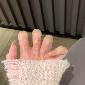 ✨台灣出貨✨秋冬五角星可愛波點手工穿戴甲純欲簡約氣質高級顯白可拆卸貼片