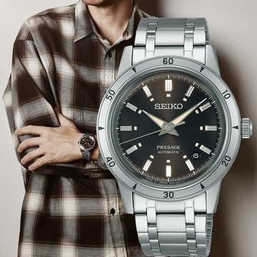 SEIKO 精工 presage 60年代復古機械腕錶-39.5mm 4R35-06H0U/SRPL09J1