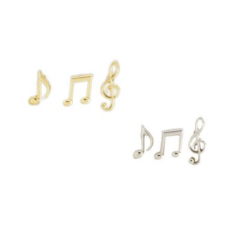 ｜OSEWAYA｜音符耳環 - 3入 金色 銀色 音樂 旋律 日本飾品