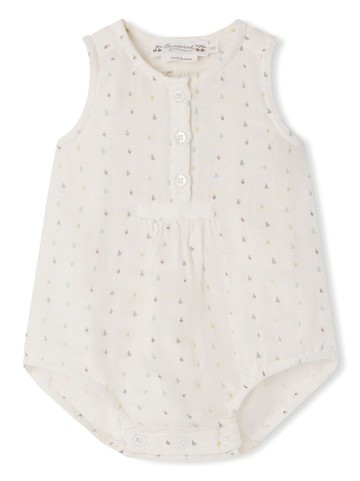 Bonpoint - Nico bébé-print cotton romper - kids - Cotton - 12 - Neutrals