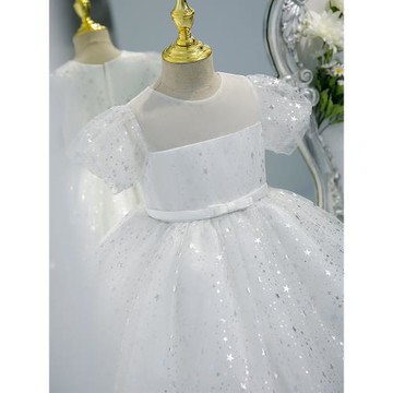 女童禮服小寶寶星星周歲生日party公主裙兒童鋼琴比賽花童蓬蓬裙