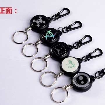 高回彈伸縮鋼絲繩鑰匙環防丟 防盜伸縮鑰匙鏈 防丟鑰匙扣易拉扣