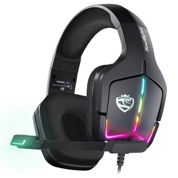 SoulBytes因卓S12頭戴式游戲耳機電腦有線RGB耳機PS4/PS5耳機批發