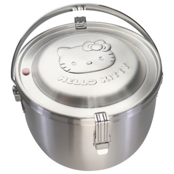 小禮堂 Sanrio 三麗鷗 Hello Kitty 不鏽鋼提鍋 1800ml (大臉款)