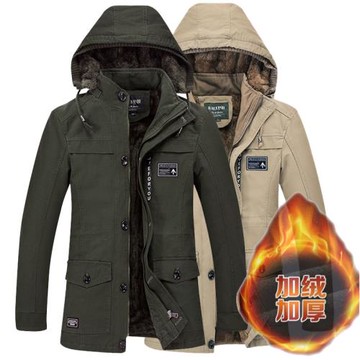 冬季大碼多袋軍工裝加厚中年棉衣