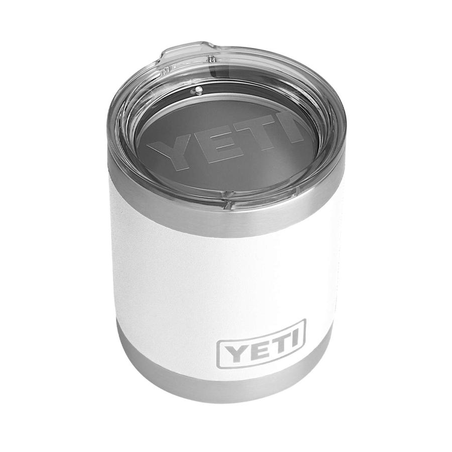 YETI Rambler 10オンス ローボール 蓋付き 真空断熱 ステンレス製、ホワイト