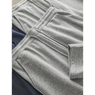 窄版直筒衛褲春秋重磅針織長褲男休閑日系復古運動褲寬松直筒褲