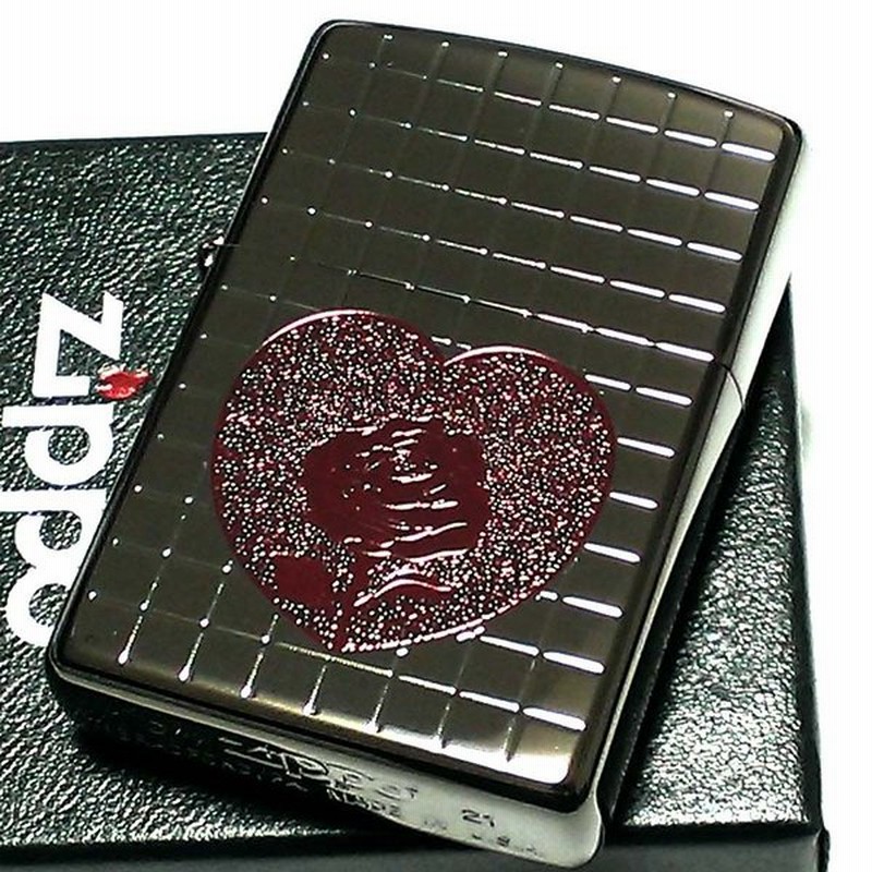 Zippo ライター ハート ローズ ジッポ ブラックニッケル ミラー仕上げ 黒 薔薇 チタンコーティング かわいい おしゃれ レディース 女性 通販 Lineポイント最大get Lineショッピング