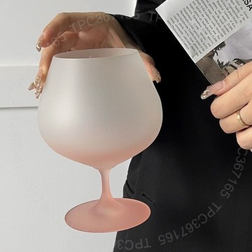 高顔值漸變粉磨砂玻璃盃法式高腳盃傢用設計感紅酒盃香檳果汁盃子 J 9 Z S IGT01