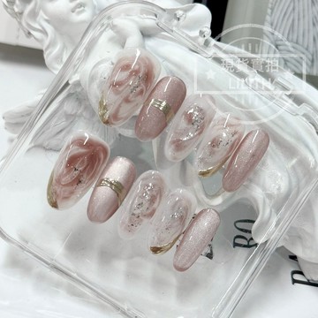 可隔日到貨！軟酪甜心 純手工貓眼穿戴甲 暈染漸變粉 可拆卸手工甲 光療甲片 美甲貼片 假指甲 指甲貼 韓國美甲