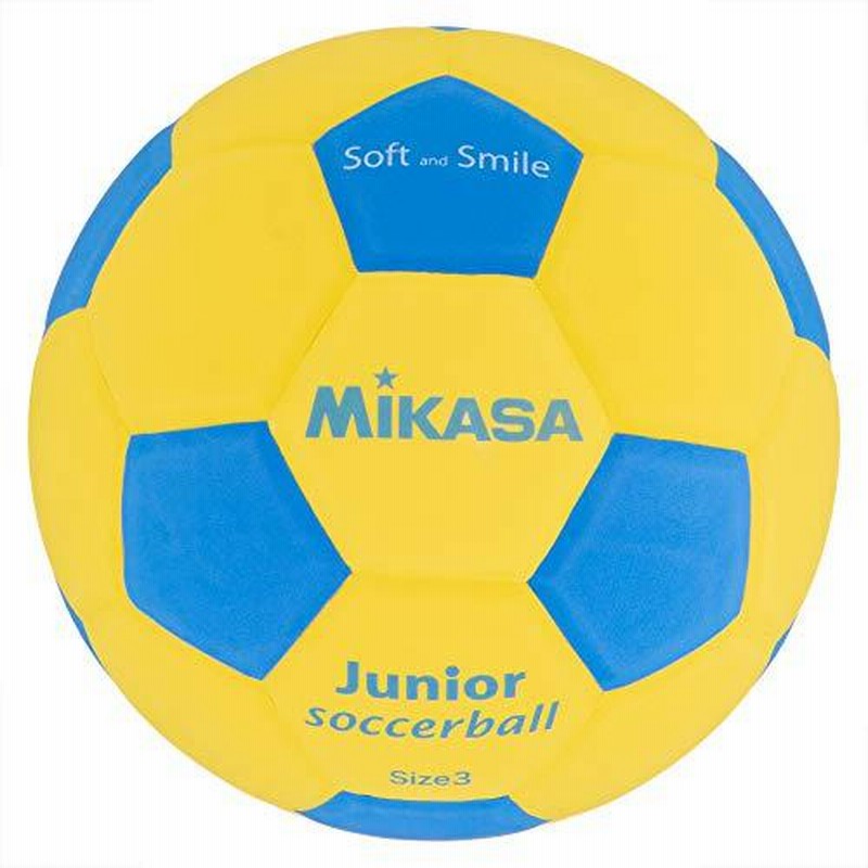 ミカサ(MIKASA) ジュニア サッカーボール 3号 スマイルサッカー 約150g イエロー/ブルー 貼りボール SF3J-YBL 推奨内圧0.10  通販 LINEポイント最大0.5%GET LINEショッピング
