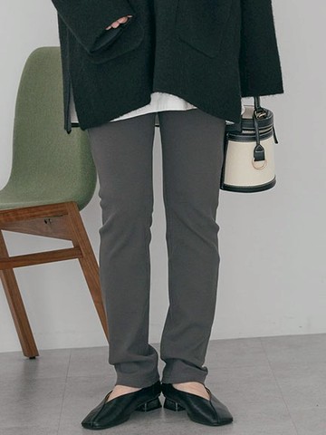 鬆緊腰設計羅紋合身長褲(0H001055600) - AMERICAN HOLIC