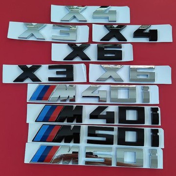 適用寶馬X3 X4 X6改裝M標車標M50i后尾標M40i裝飾黑色標志字標
