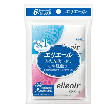 ★新品上市★日本大王 elleair柔膚抽取式面紙-攜帶包(10抽x6包)