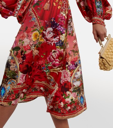 Camilla Printed embellished silk midi dress