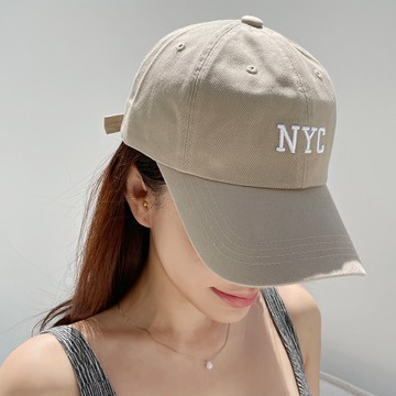 NYC字母棒球帽【韓國進口.韓國製.正韓  NYC字母帽/棒球帽/老帽/帽子/卡車帽】奶茶色  BA 現貨