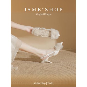 跟新款法式絕美加絨尖頭高跟鞋設計感秋冬中跟毛毛鞋保暖歐美設計