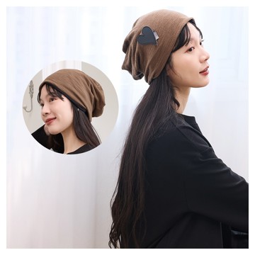 iNio 顯臉小堆堆帽 心型細節 薄款包覆 修飾臉型 時尚帽款 CEA2022