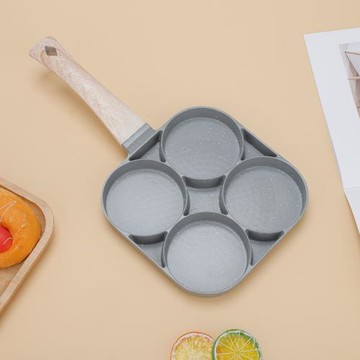 跨境麥飯石四孔煎蛋鍋平底不粘牛排鍋早餐雞蛋漢堡煎鍋廚用品小鍋