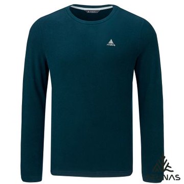 【ATUNAS 歐都納】男款經典保暖圓領衫A2TS2545M深藍/刷毛/柔軟/親膚/彈性佳/樂遊戶外