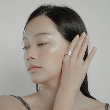 浪 Waves  I 【濤】寬版戒指 - 純銀