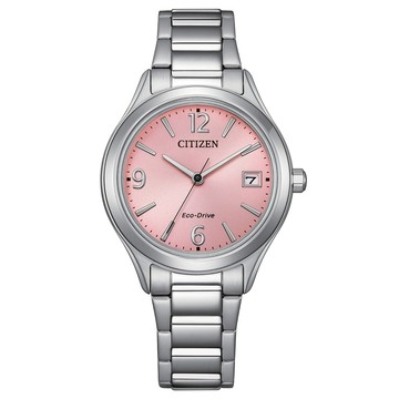 CITIZEN 星辰LADYS 光動能大三針女錶-粉 FE6121-67X