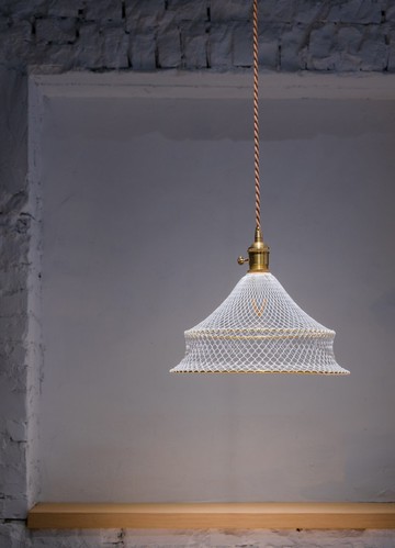 雪白色 雙環 漁網吊燈