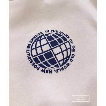 『老爺有喜』重磅NEW色塊地球刷毛大學T-米(NOF231188014)