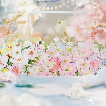 花映晴川 命の息吹を纏う花束 PET 和紙膠帶 貝殼光 10米卷