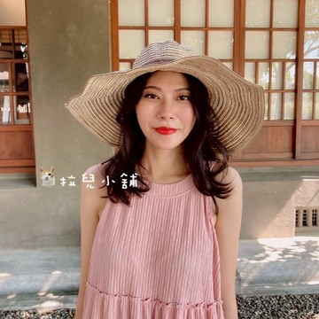 「拉兒小舖」台灣現貨 韓 草帽 夏天 編織大草帽 大沿帽 遮陽帽 海灘風  編織蝴蝶結草帽 可折疊