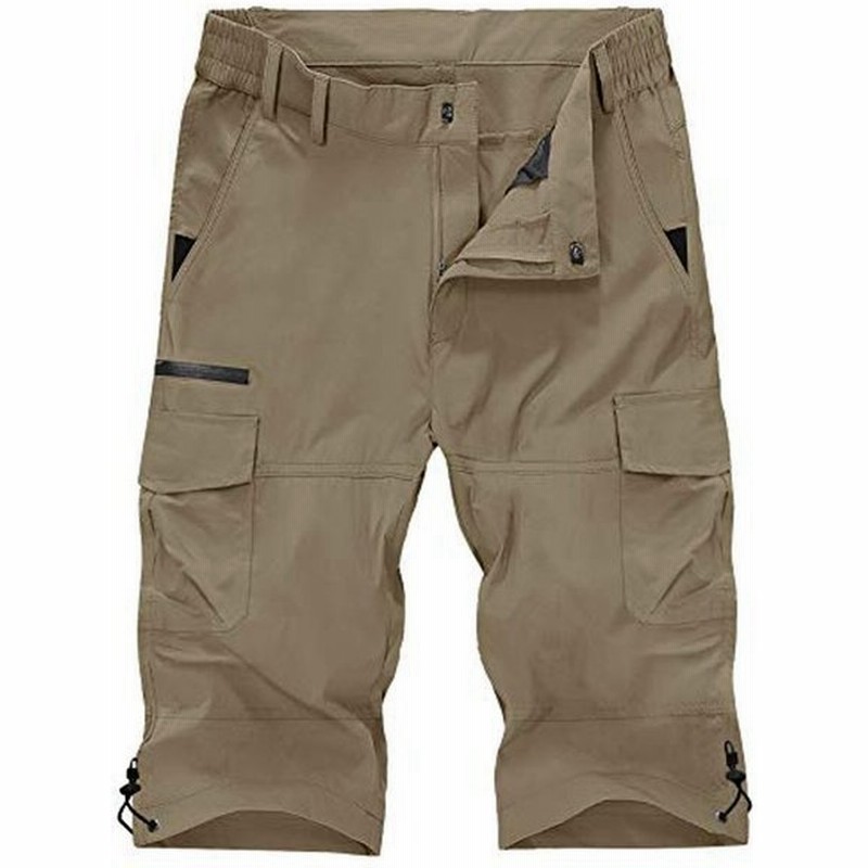 即納 Kefitevd サイクルパンツ ハーフ フィッシングパンツ 釣り ズボン メンズ 撥水パンツ トレッキング カーゴパンツ 7分丈 Od 緑 Materialworldblog Com