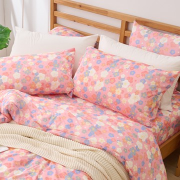 戀家小舖 晴空花語-兩色 織島系列 雙人床包 高階針織 含二件枕套 台灣製