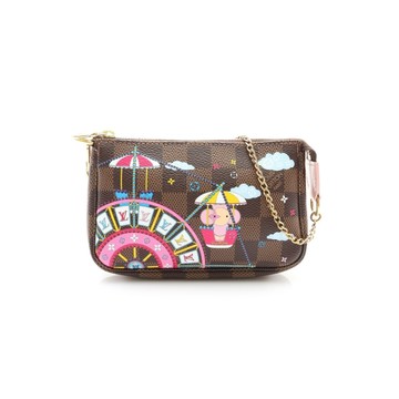 LOUIS VUITTON LV 路易威登 棕色 棋盤格帆布 Vivienne Mini Pochette Accessoires 手提包 【二手名牌BRAND OFF】
