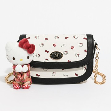 Hello Kitty - Arnold Palmer - 斜背包 Cherry Blossom系列 - 黑白色