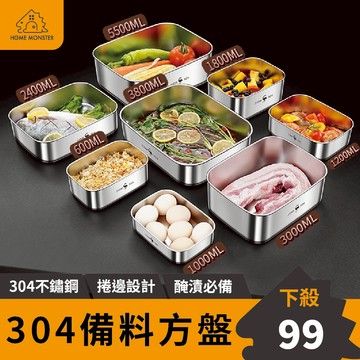 【厚實鋼材】304不鏽鋼備料盤 304不鏽鋼方盤 料理盆 托盤 茶盤 滴水盤 料理盤 醃肉盤 不鏽鋼盤 料理盤 中藥盤