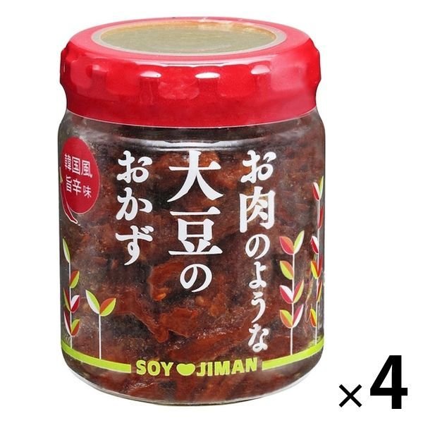 磯じまん磯じまん お肉のような大豆のおかず 韓国風旨辛味 80g 1セット（4個） 瓶詰 低脂質