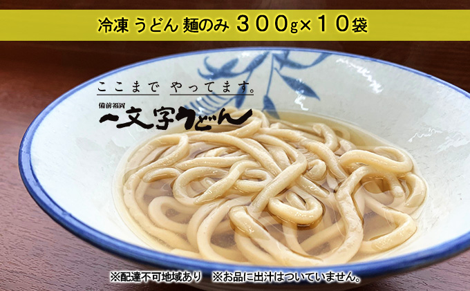 冷凍 うどん 麺のみ 300g×10袋 備前福岡 一文字うどん