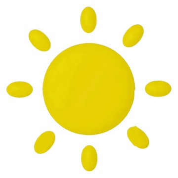 vanibaby 3D立體防撞壁飾 檸檬黃款 汽車皮革耐磨耐刮 柔韌底板輕鬆裁剪  28cm  太陽  1個