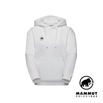 【Mammut 長毛象】Base ML Hoody Guarantee 1974 有機棉刷毛休閒長袖T恤 男 白色 #1014-07080