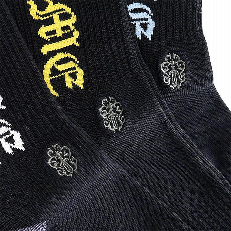 CHROME HEARTS クロムハーツ 靴下 オールドイングリッシュ ロゴ ソックス L ダガー 刺繍 SOCKS OLD ENGLISH 3PK  新作 新品 3足SET 激レア | LINEショッピング