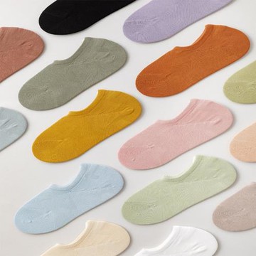 襪子女夏季薄款純棉淺口船襪 純色黑色半隱形襪短筒防臭吸汗短襪