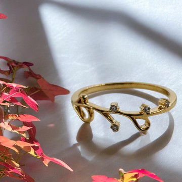 藤蔓上的音符18K鑽戒