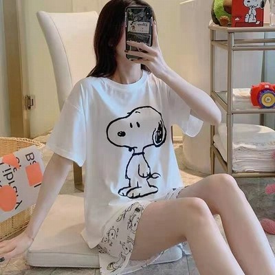 パジャマ スヌーピー Snoopy レディース 女性 春 夏 ルームウェア 上下セット 半袖 部屋着 寝巻き 寝間着 可愛い 2点セット おしゃれ ゆったり 通販 Lineポイント最大get Lineショッピング