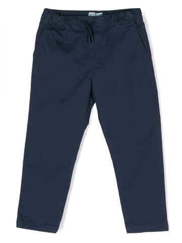 Kenzo Kids - logo-embroidered straight-leg trousers - kids - Cotton/Elastane - 2 yrs - Blue