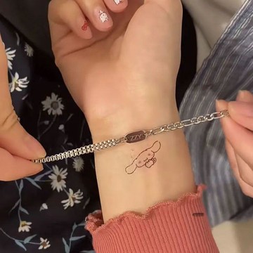 🎆限時下殺🎆可刻字蓝溪阁同款手链简约小众定制钛钢情侣闺蜜手环学生送礼手链 手鏈 情侶手鏈